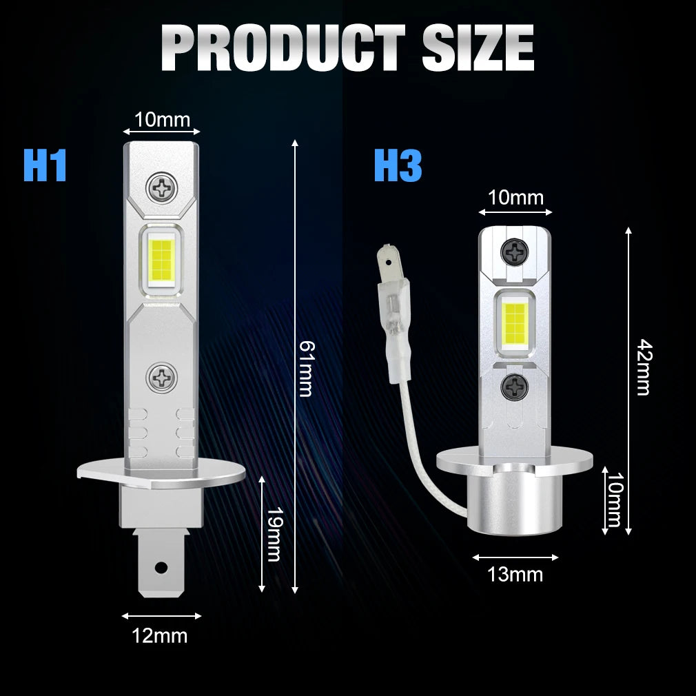 H1 H3 H7 Headlight Bulb MINI 60W 20000LM Csp