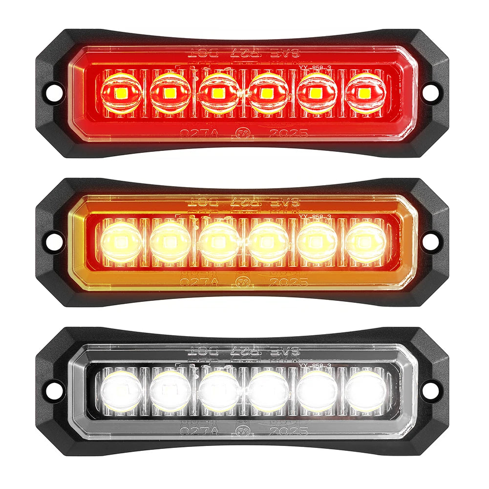6LED 12-24v Truck Side Marker Strobe Flash Warning Waterproof