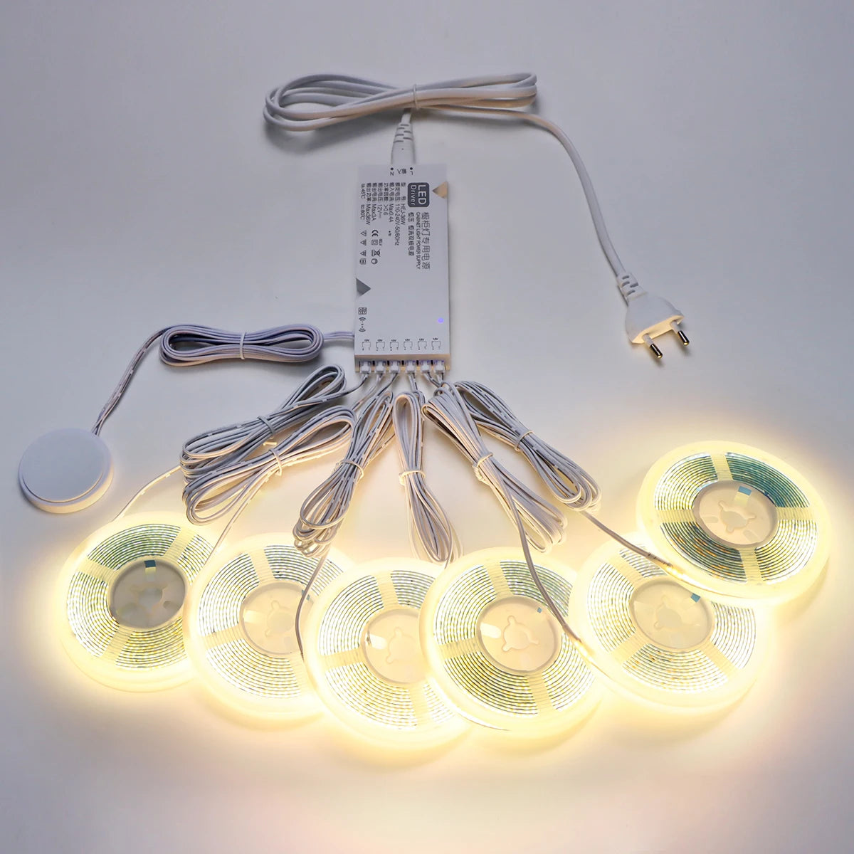 1-6pcs Cob Strip Under Cabinet Collection Display Touch Dimmer