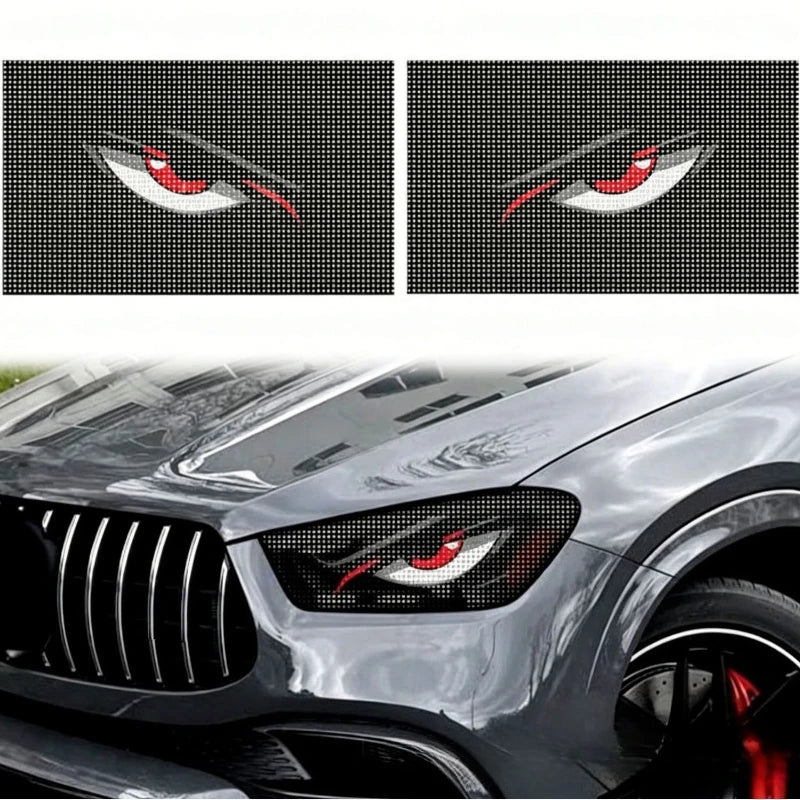 For Auto Exterior Modification Decor Vinyl 1pair Mesh Demon Eye