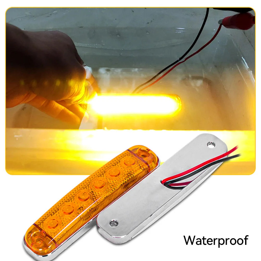 6LED Super Bright Front Rear Side Marker 12v-80v Clearance