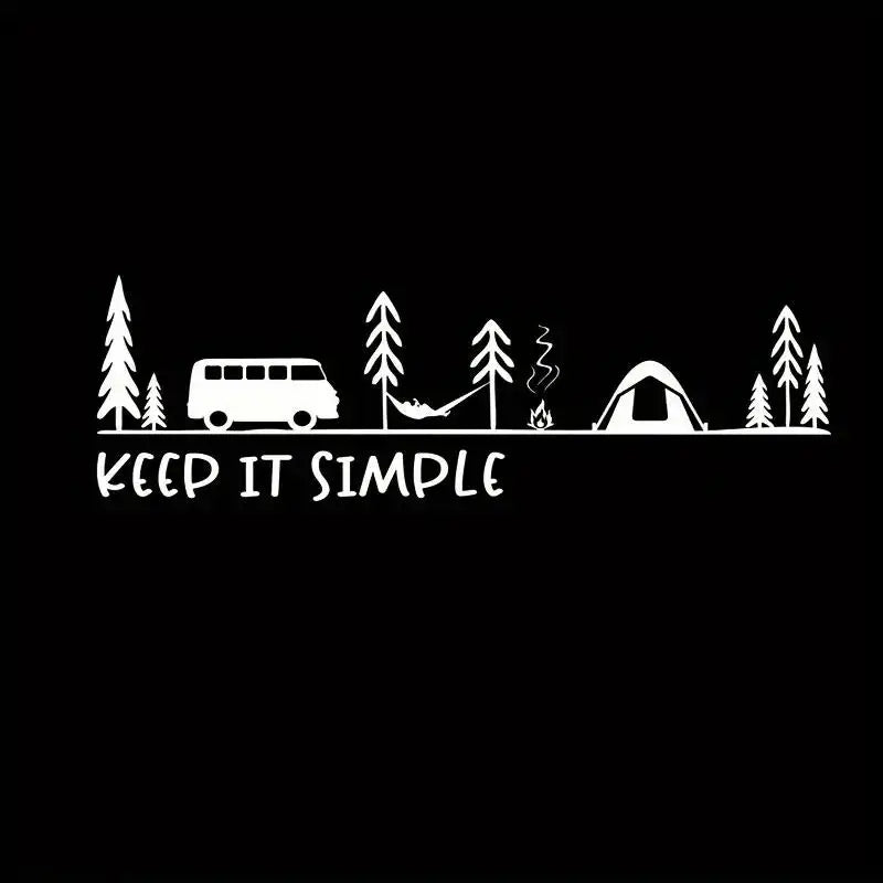 Camping Scene Decal Sticker Truck Keep Minimalist Design Durable