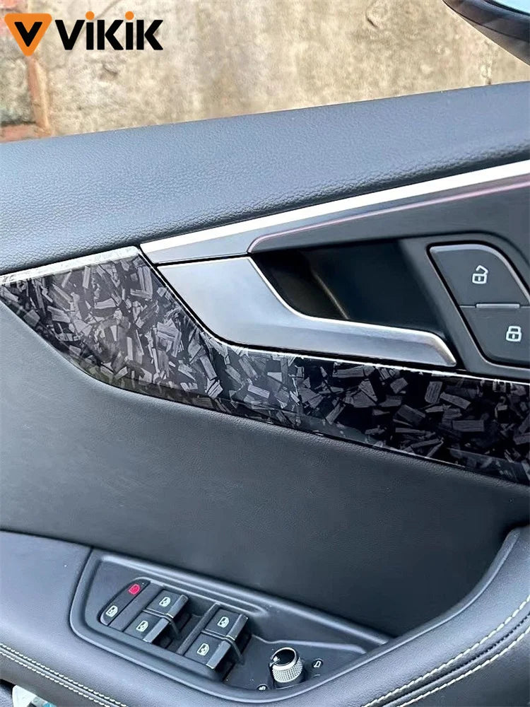 Glossy Black Forged Carbon Fiber Vinyl Wrap Self Adhesive