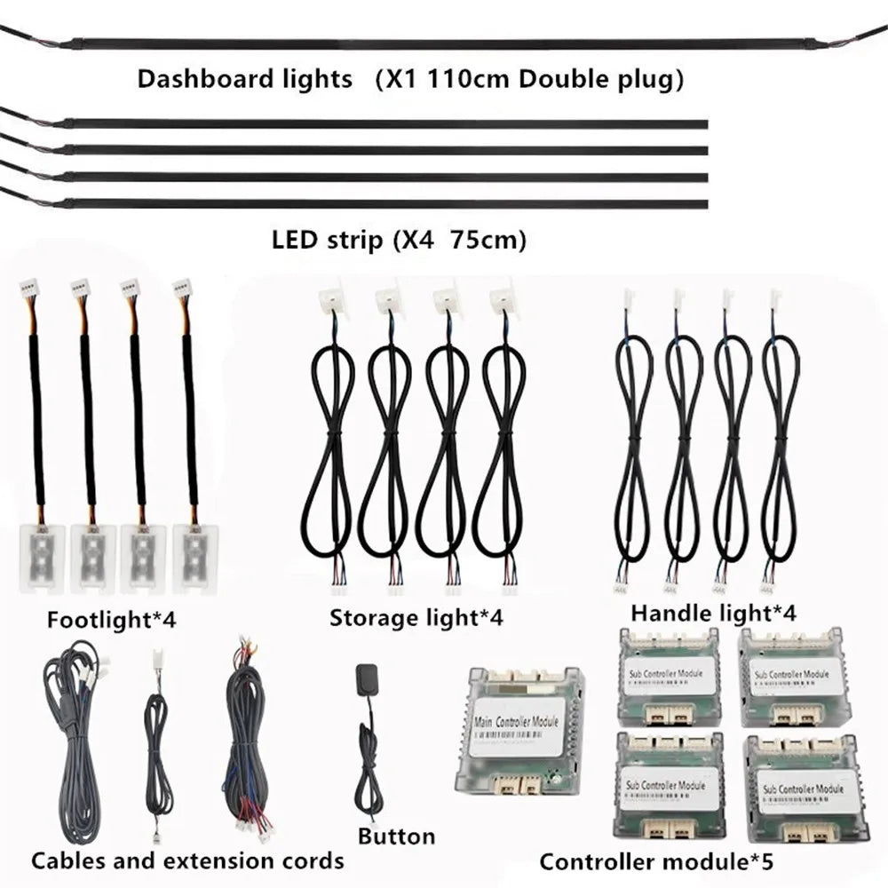 For Replacement Accessories LED Strip Ambient RGB Color Interior