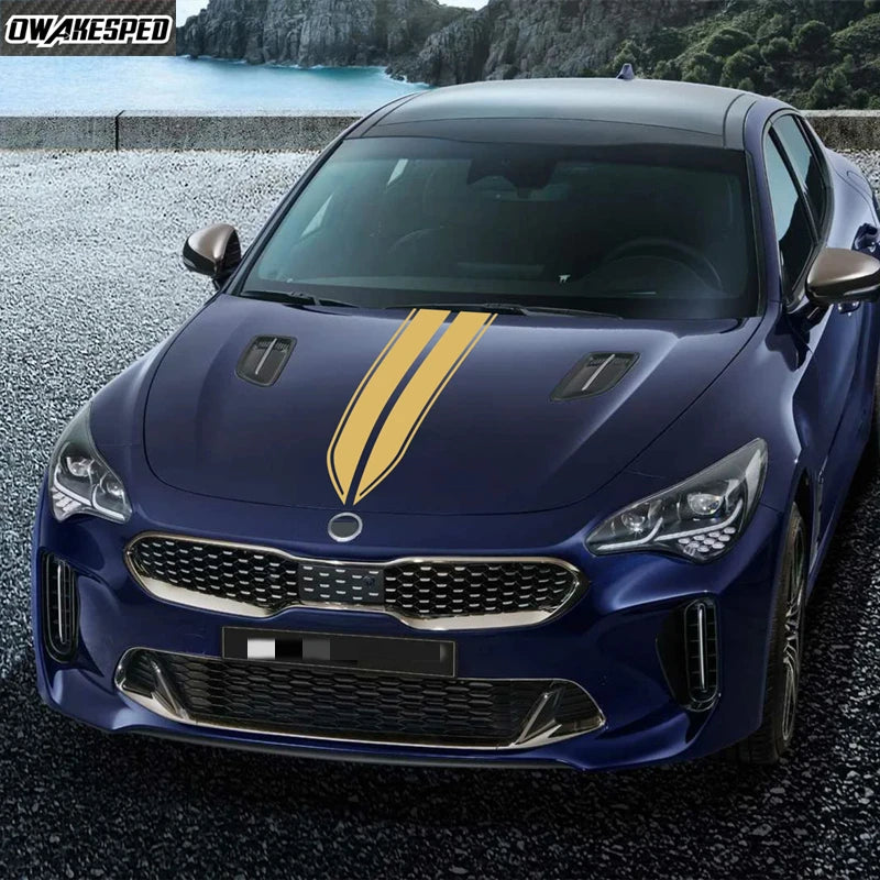 For Kia Stinger Accessories Diy Vinyl Hood Engine Cover Decor
