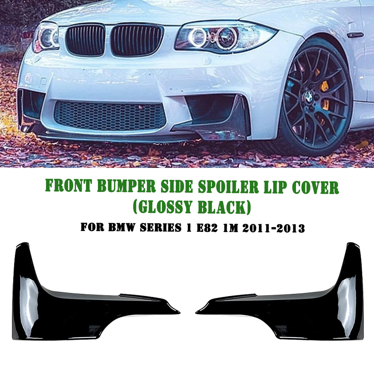 For BMW 1 Series E82 1M Front Bumper Side Splitter Cover Lip