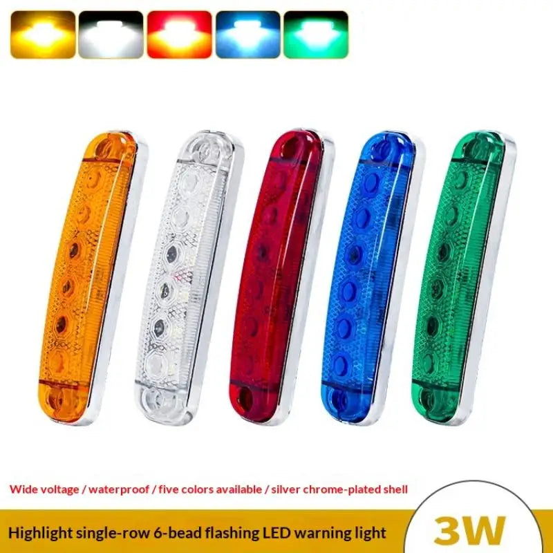 2PCS 6LED External Side Marker Trailer Rear Warning 12V