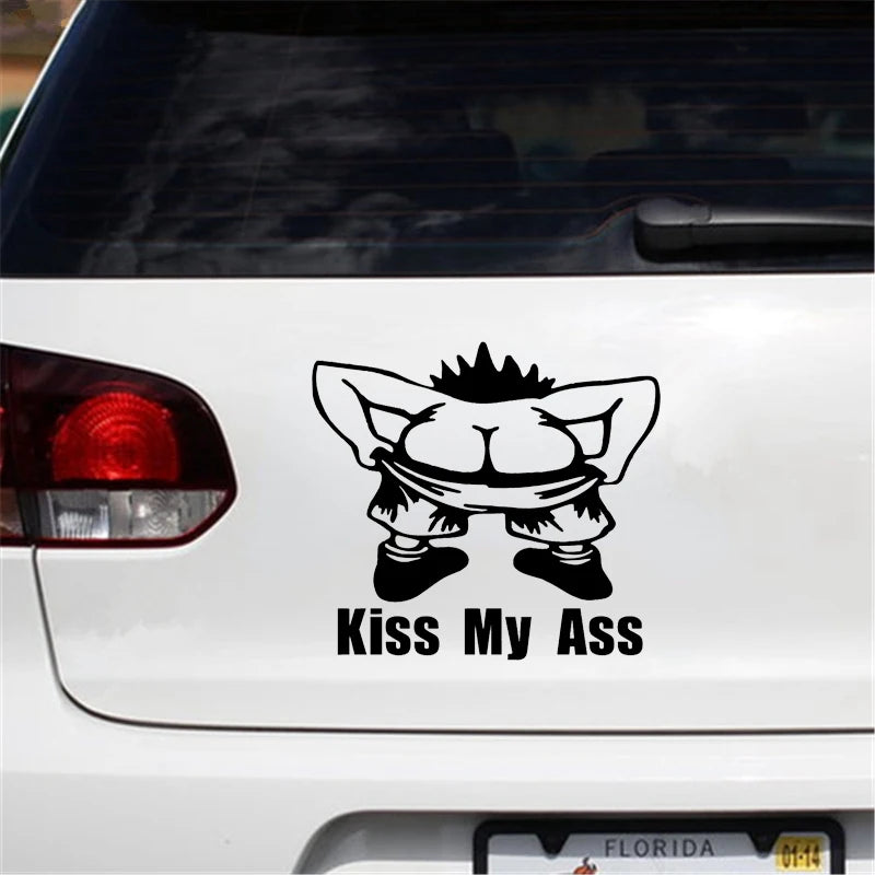 Personalized Kiss My Ass Stickers Funny Windshield Trunk Vinyl