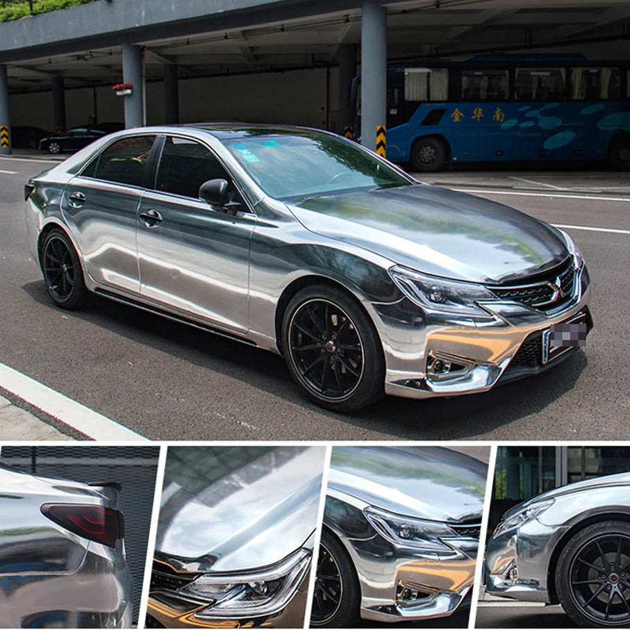 Premium Stretchable Mirror Silver Chrome Flexible Vinyl Wrap