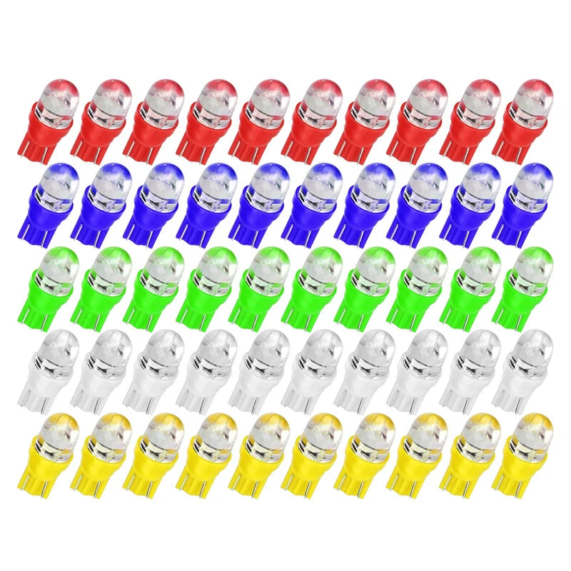 For Speedometer Instrument Gauge Cluster Dash 50PCS T10 Bulbs