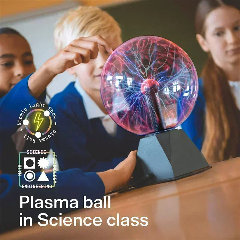8inch Novelty Magic Crystal Plasma Ball Touch Night Kid