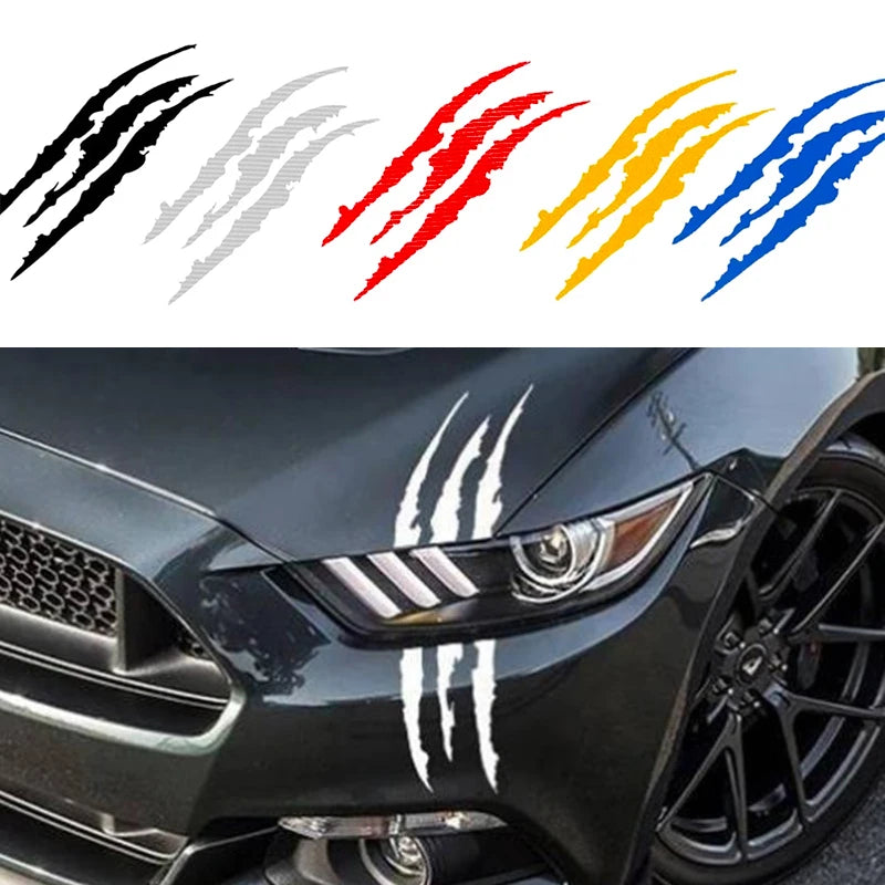Sticker Reflective Monster Claw Scratch Stripe Marks Headlight