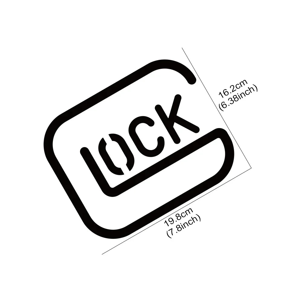 19.8x16.2cm Funny Lock Unlock Pattern Vinyl Sticker Waterproof