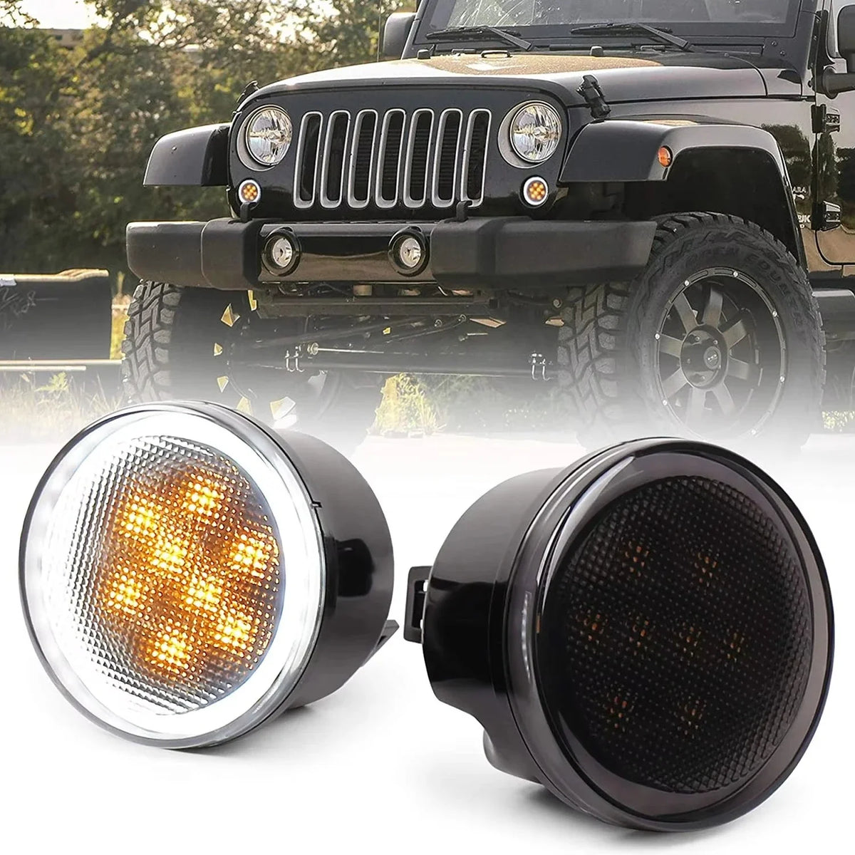For Jeep Wrangler Jk 2007-2018 Modification Front Grille Amber