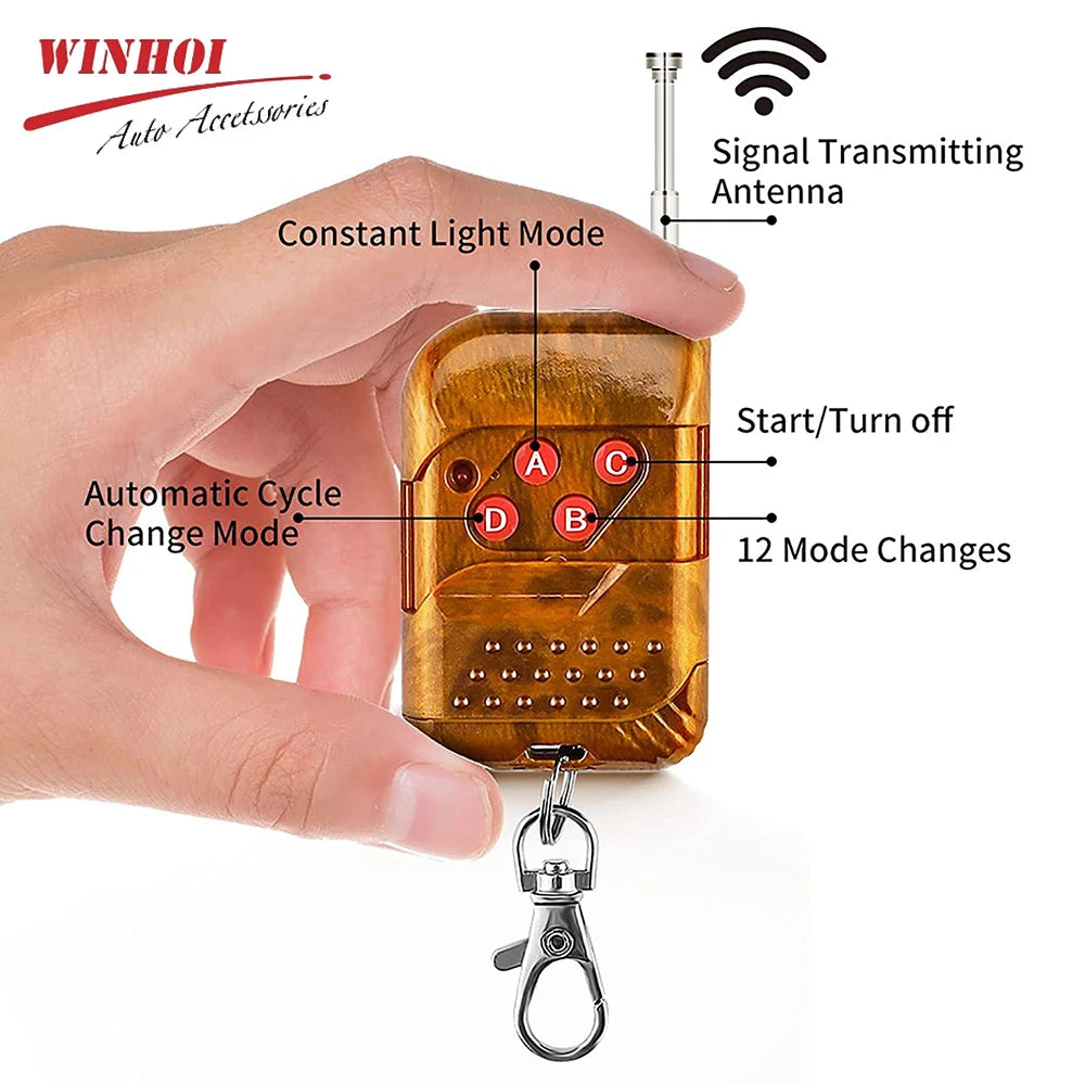 For Trailer Wireless Warning Strobe Amber Flashing 12 24V Safati