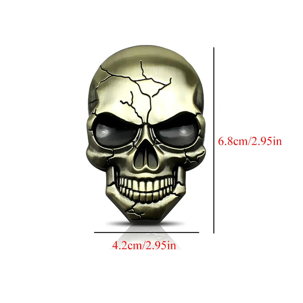 3D Metal Devil Skull Emblem Sticker Chrome Badge Bumper