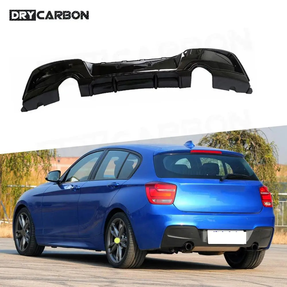 For BMW 1 Series F20 M Rear Bumper Lip Diffuser Gloss Black