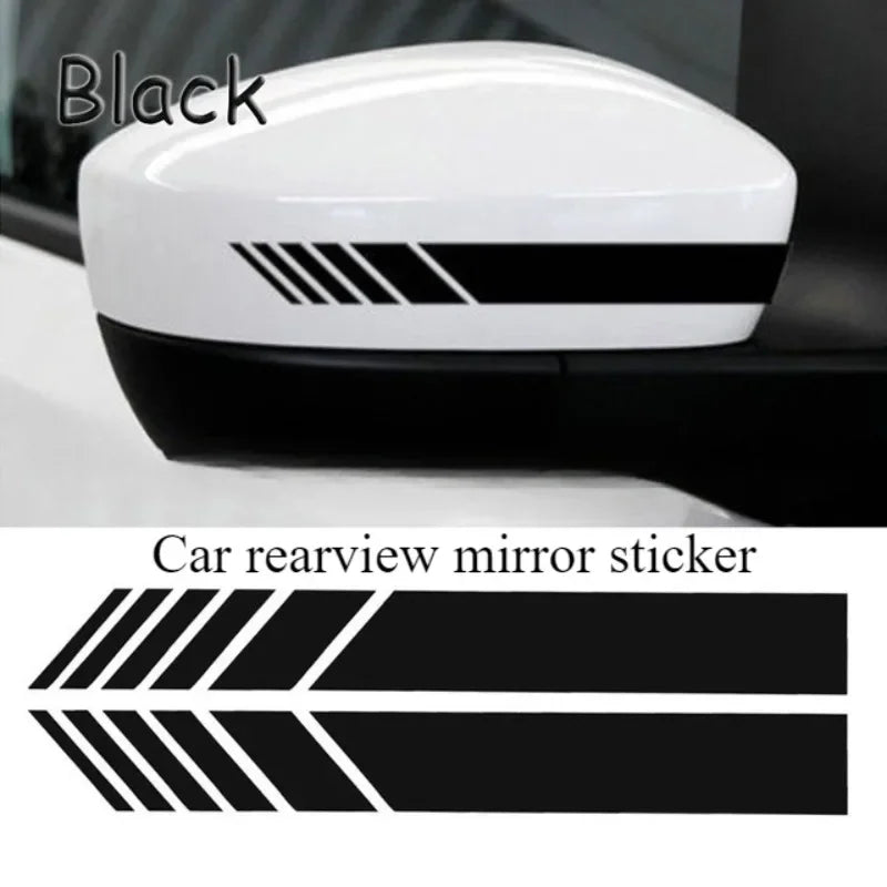 Red Tuning Pair Rearview Mirror Decor Carbon Fiber 5D