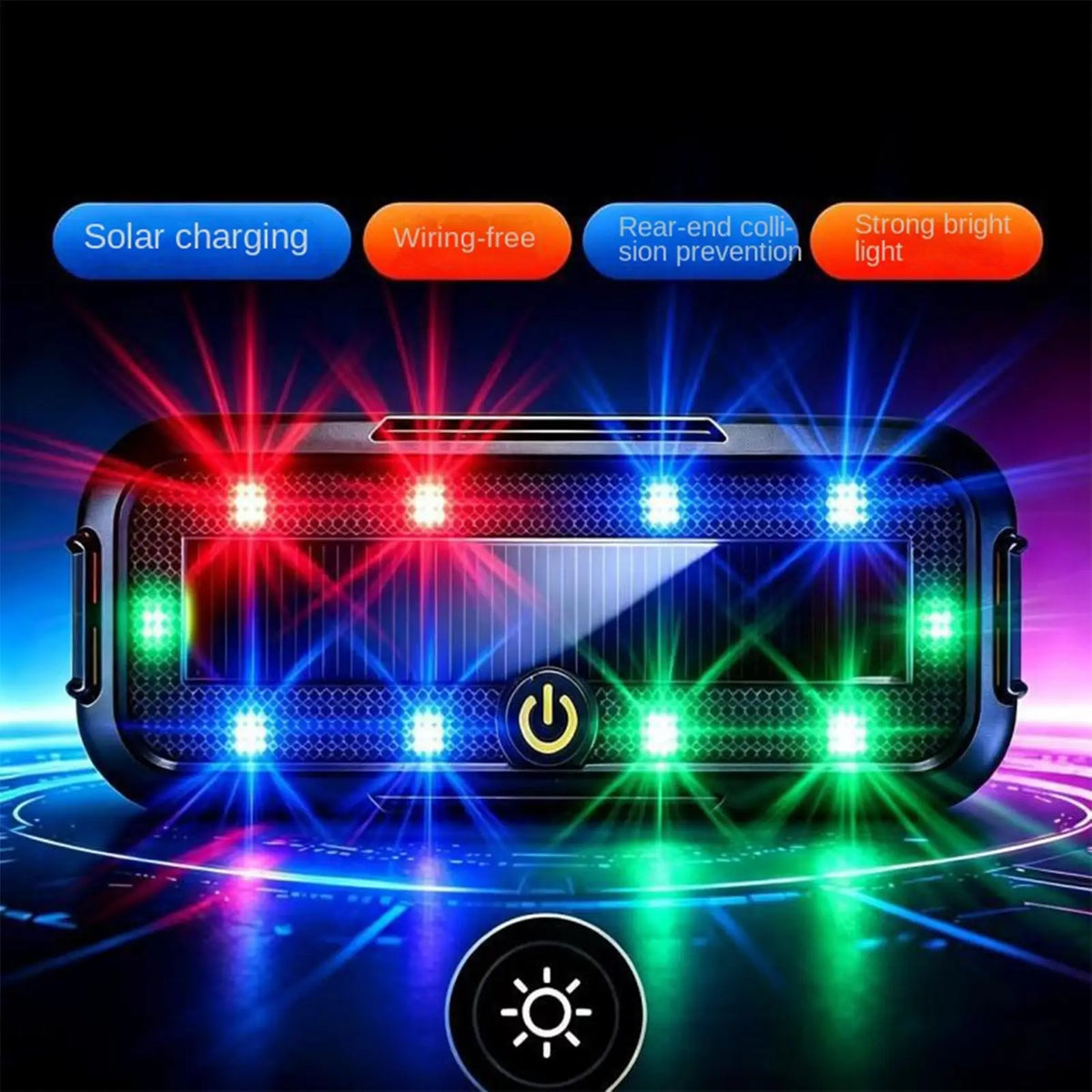 Solar Power Warning Night Security Simulated Alarm Wireless