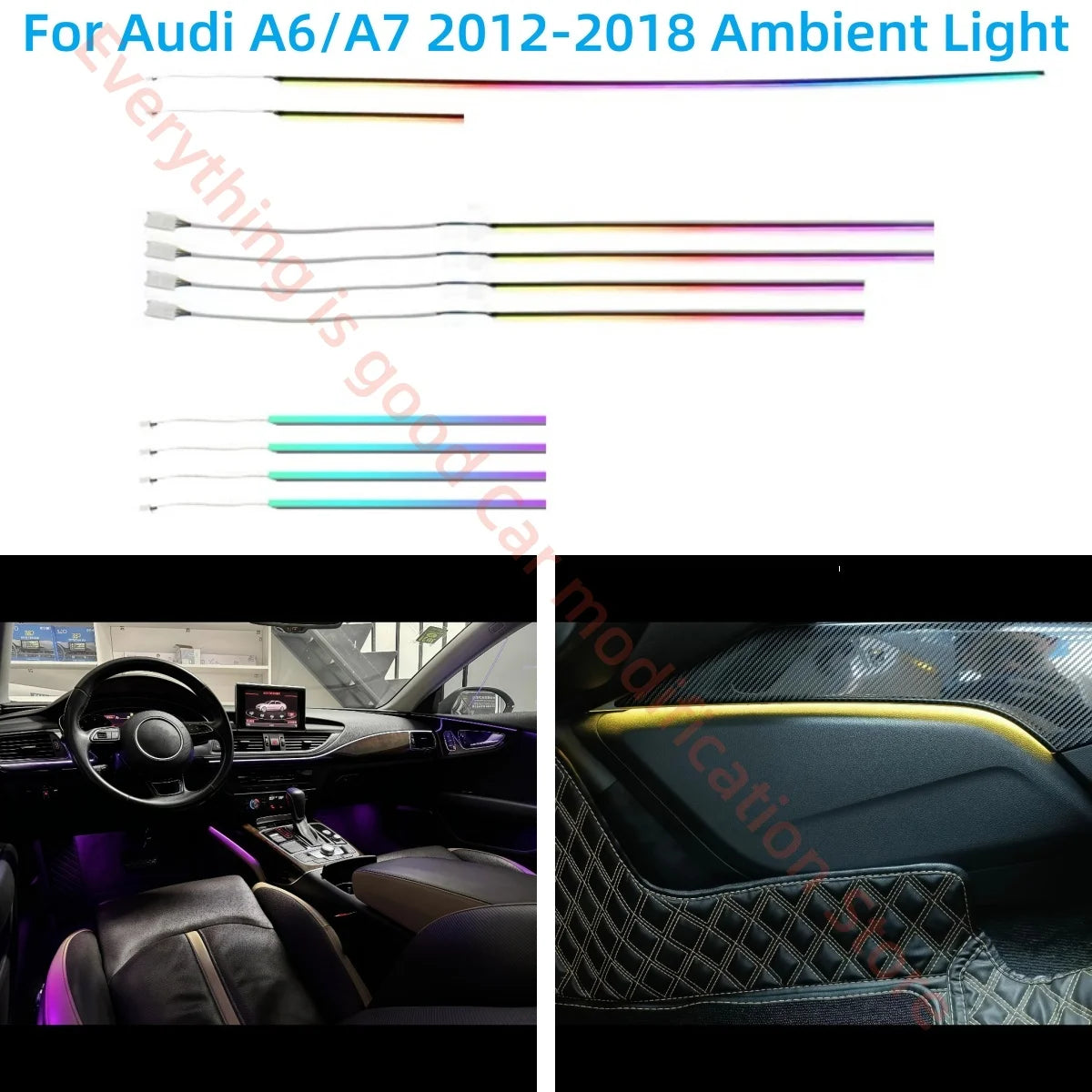 For Audi A6 A7 2012-2018 64 Colors Ambient Interior Lighting