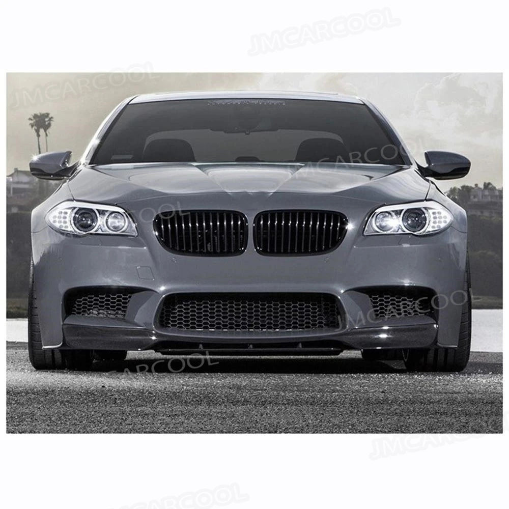 For BMW 5 Series F10 M5 2PCS Carbon Fiber Front Lip Spoiler