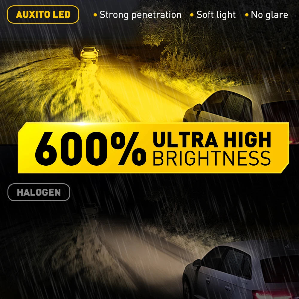 Auxito 2PCS 16000LM H8 H11 Fog Golden Yellow H16
