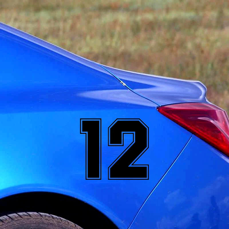 Figure Number 12 Racing Sticker Vinyl Decal Waterproof Stickers