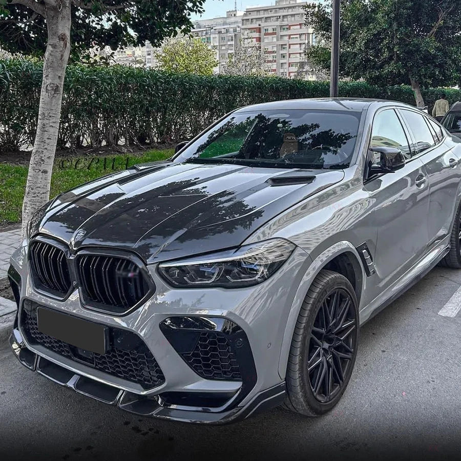 For BMW X6M F96 2019+ Carbon Fiber Ld Front Bumper Lip Splitter