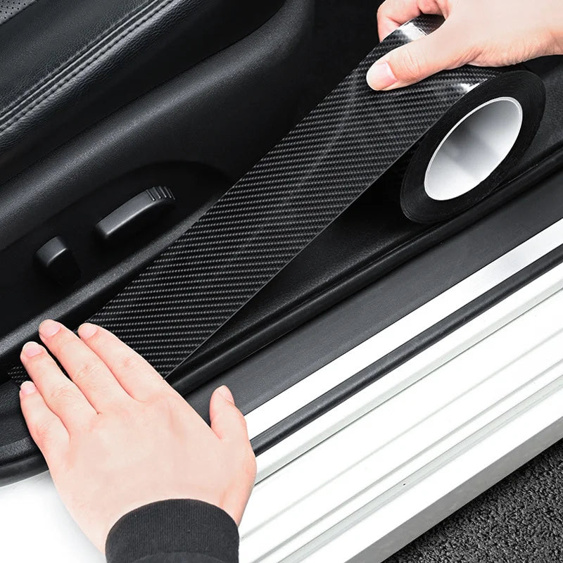 3D Nano Carbon Fiber Sticker Paste Door Sill Protector