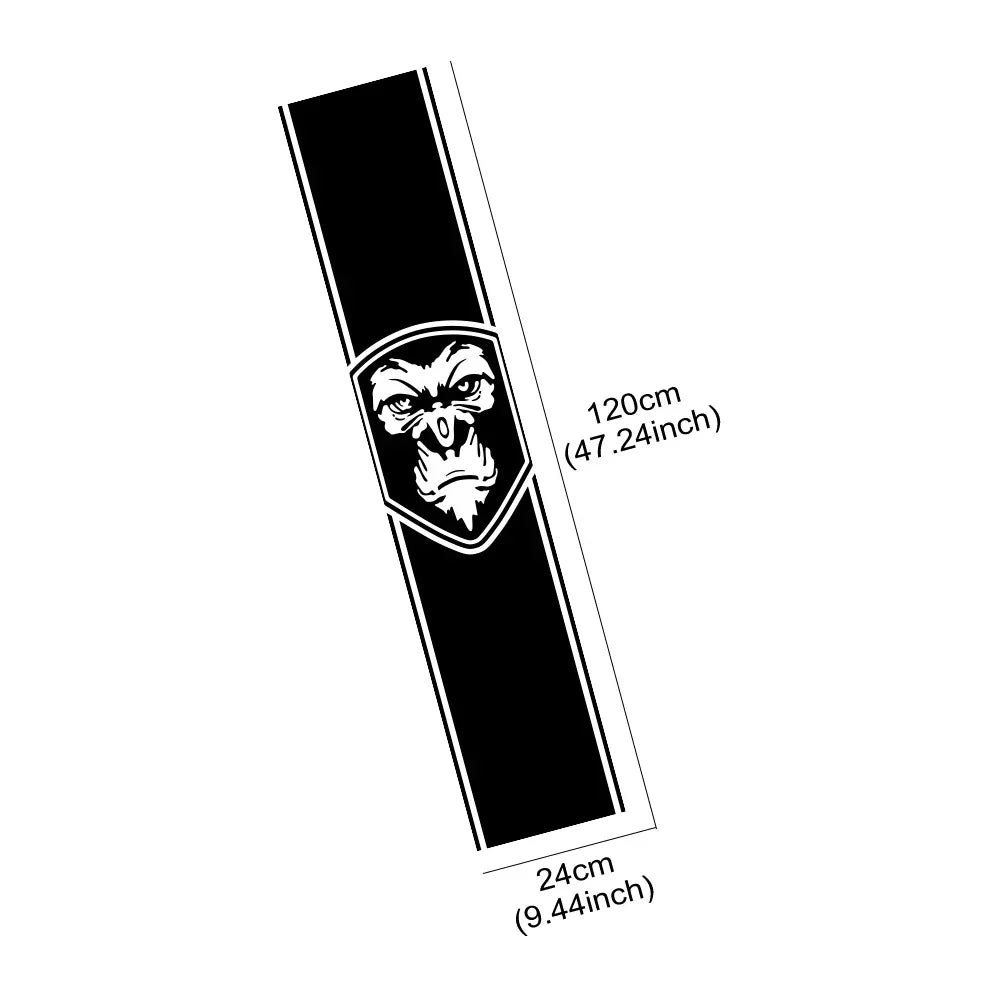 Engine Hood Stickers Gorilla Face Badge Vinyl Decal Stripe