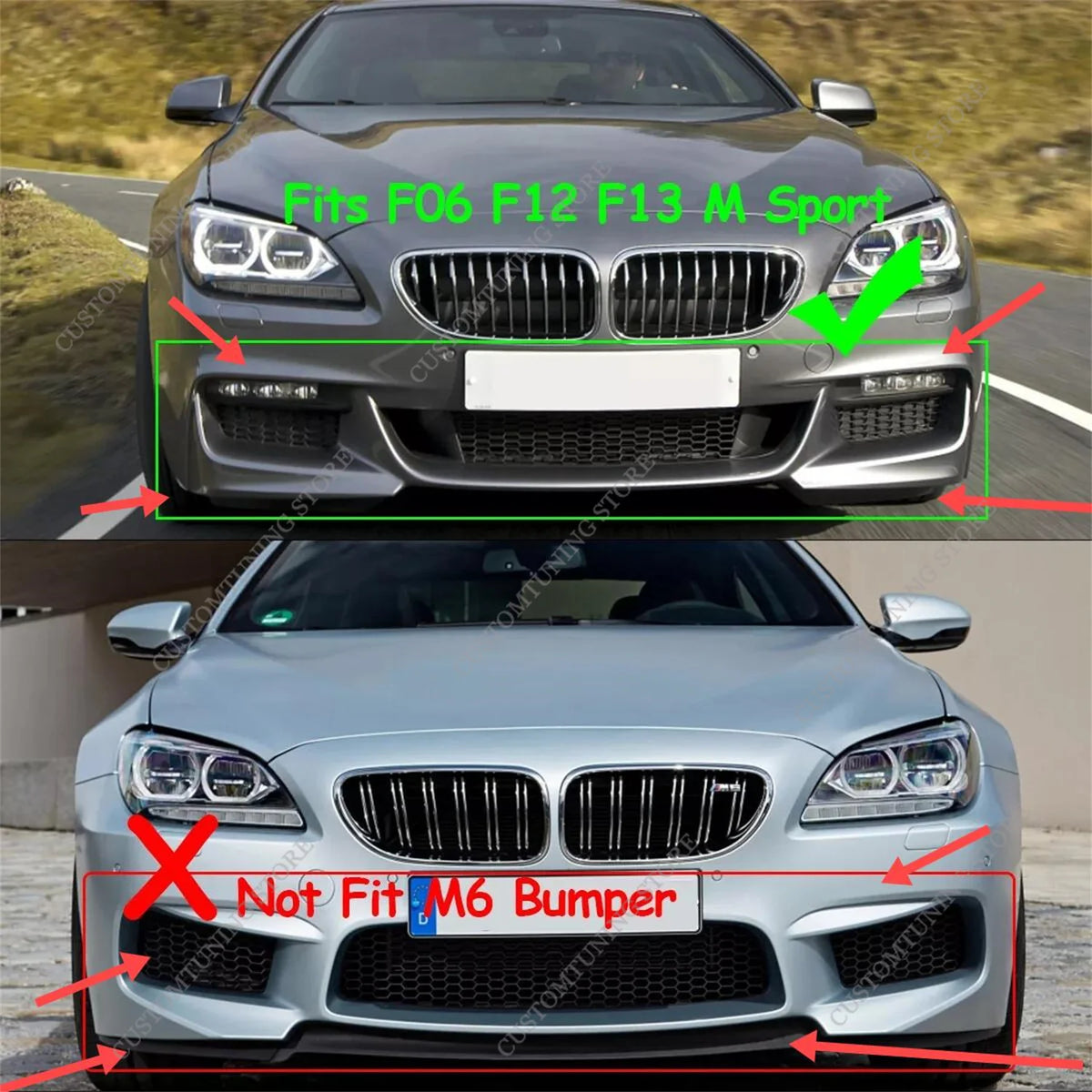 For BMW F06 F12 F13 640I Mp Front Bumper Lip Spoiler Splitter