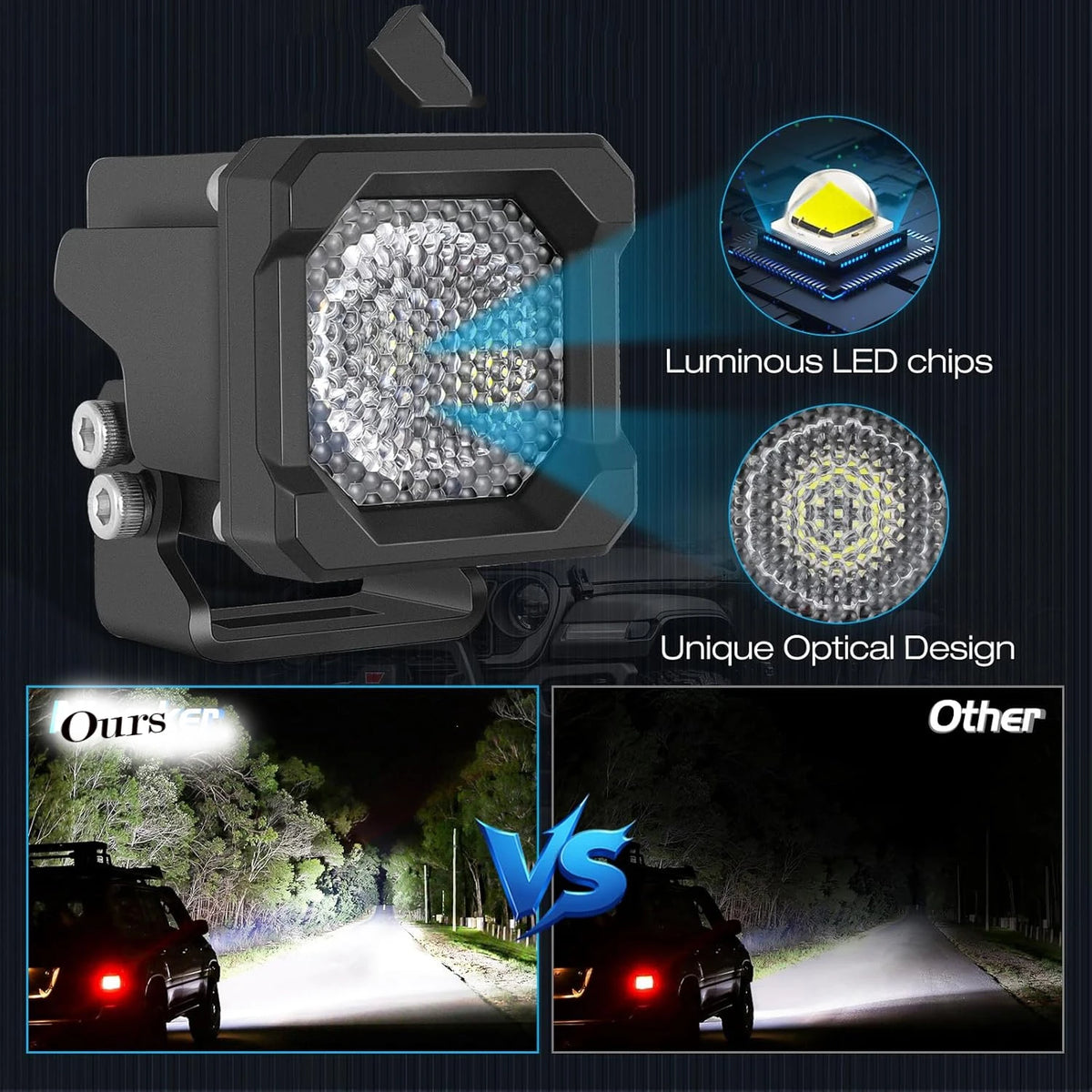 Inch Pod 1PC 2PCS 50W Cubes Offroad Driving Roof