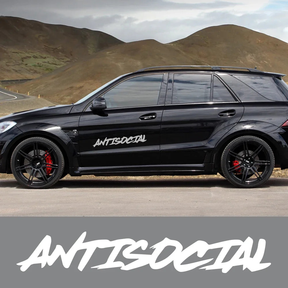 Various Sizes Windshield Sticker Antisocial Creative Motorcycle