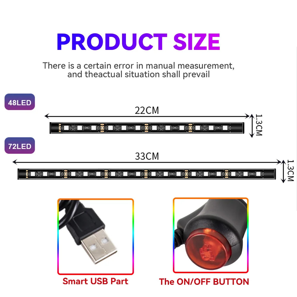 Neon RGB Atmosphere Foot 48 APP Wireless Remote Control