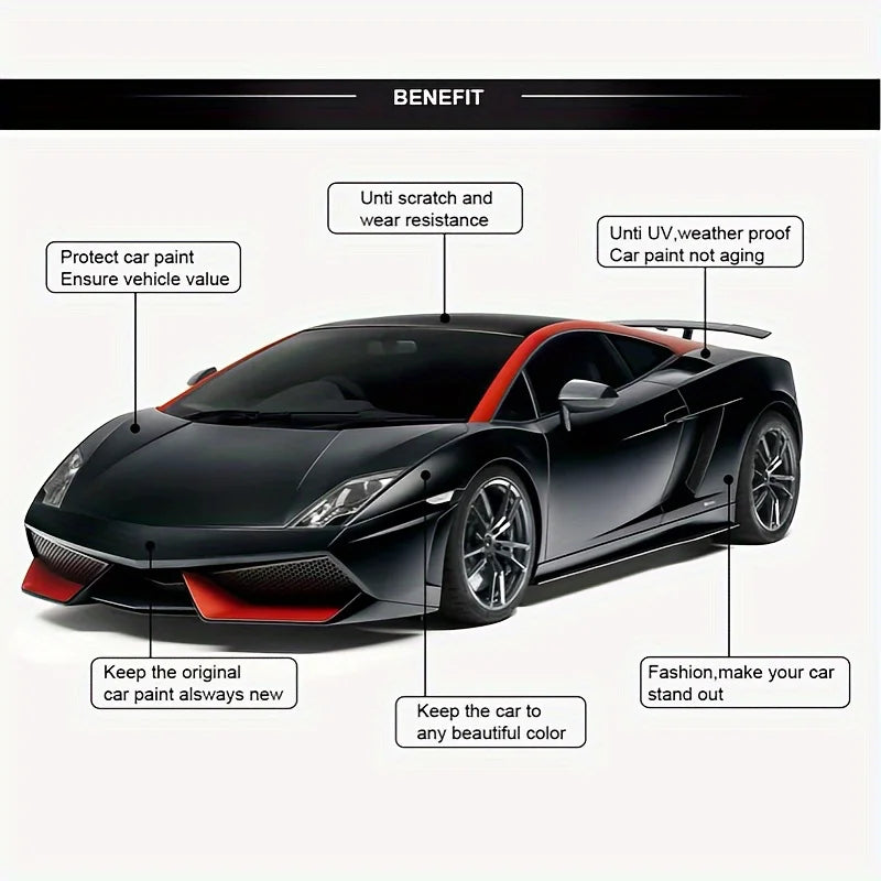 Carbon Fiber Body Film Black Vinyl Wrap Sticker Matte