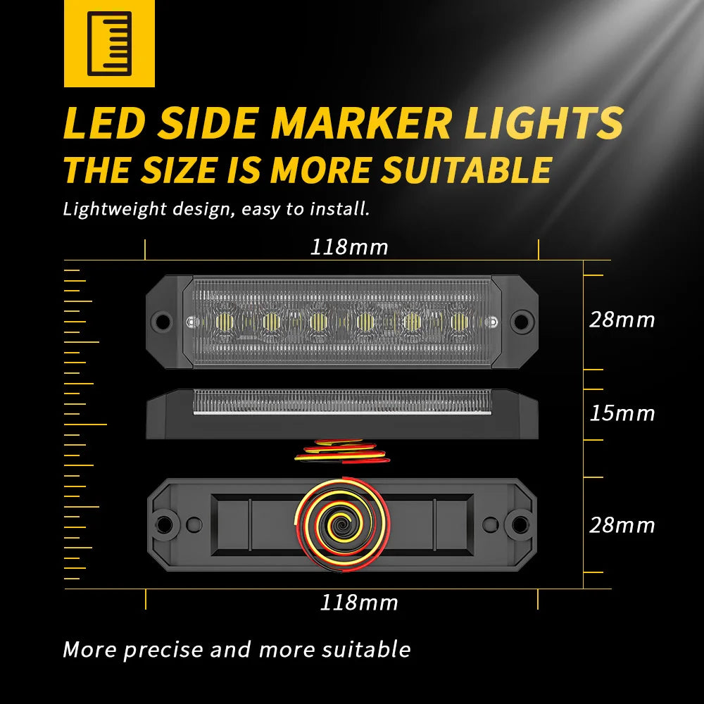 2X 24LED Strobe Warning Side Super Bright Grille Flashing