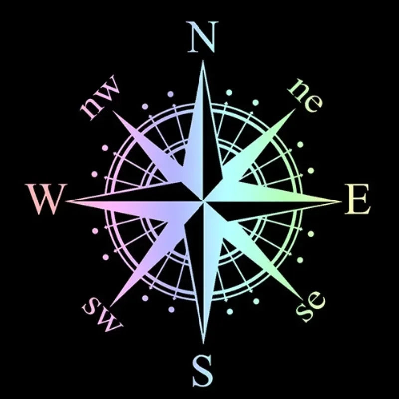 1PCS Sticker Compass Reflective Door Rear Window Fuel Tank