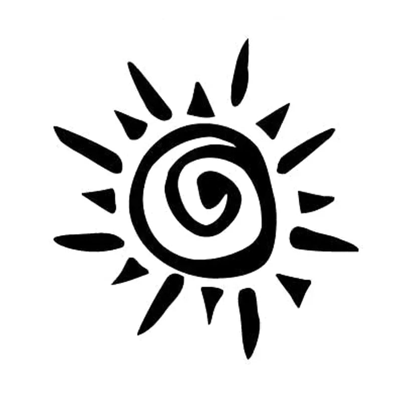 Personality Cool Tribal Tattoo Sun Fashion Vinyl Sticker Black
