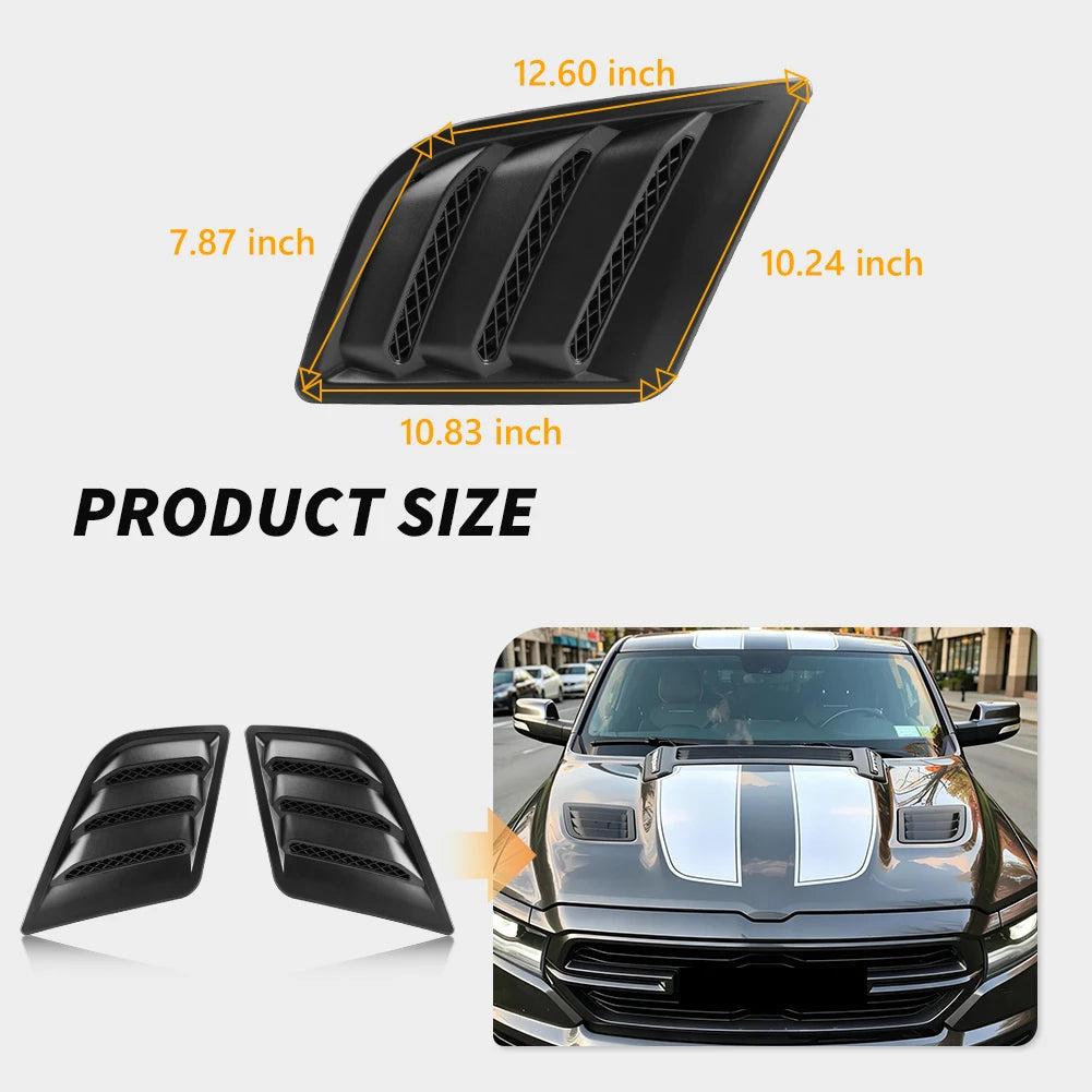 For 2019 2020 2021 2022 Dodge 2PCS Left Right Black Front ABS
