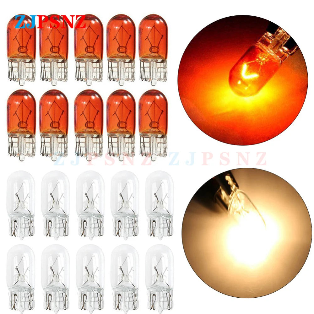 T10 12V 48v-55v-60v Bulb Inserted Bubble Halogen Warm Warning