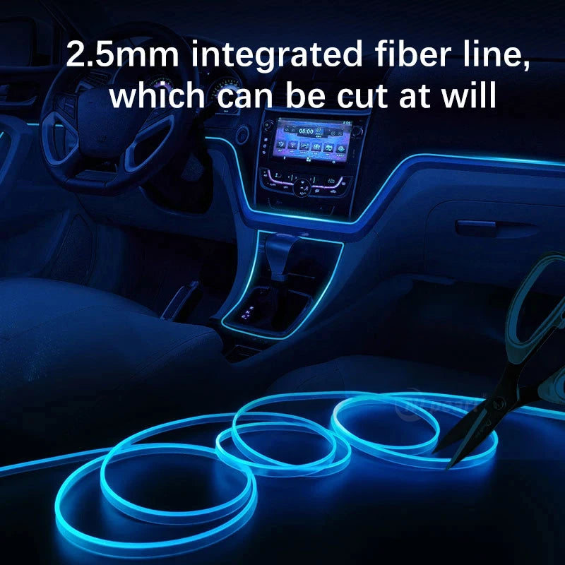 5M RGB Interior Ambient Strip Support APP Control Invisible