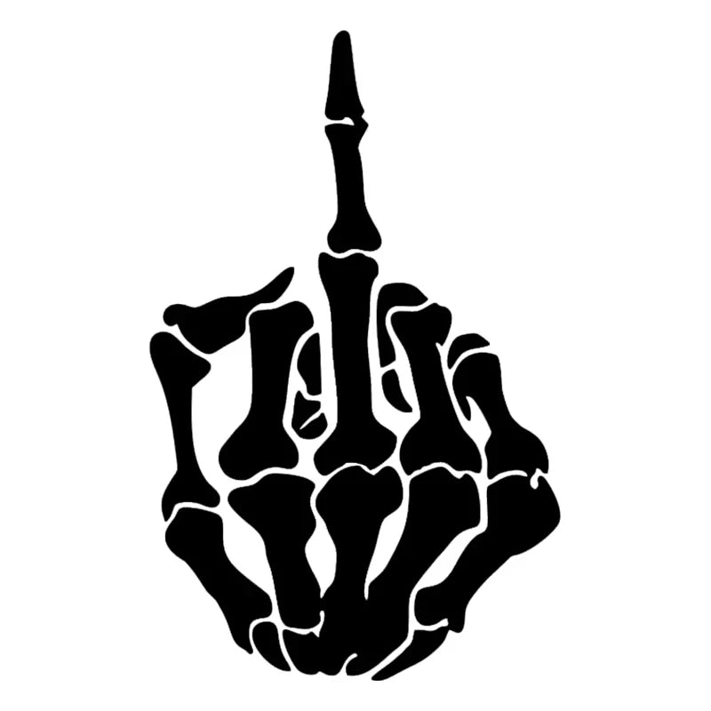 For Bumper Rear Window Skull Skeleton Bone Middle Finger