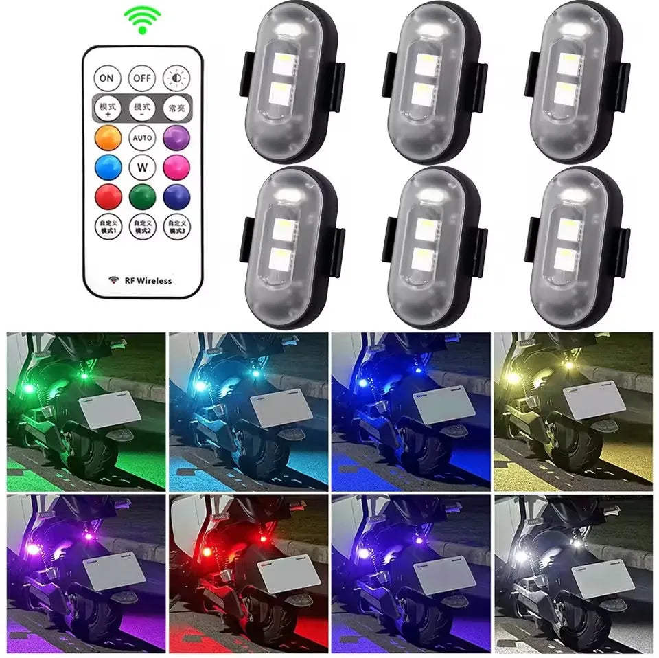 6PCS Strobe Motorcycle Flash Position Wireless Aircraft Airplane