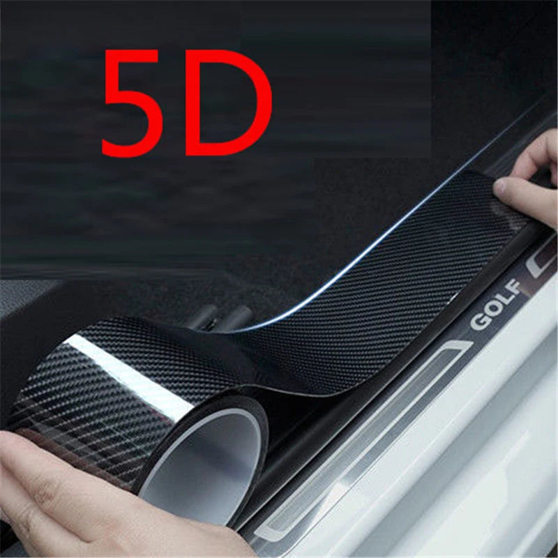 5D Carbon Fiber Stickers Protector Door Sill Sticker Scratchproof