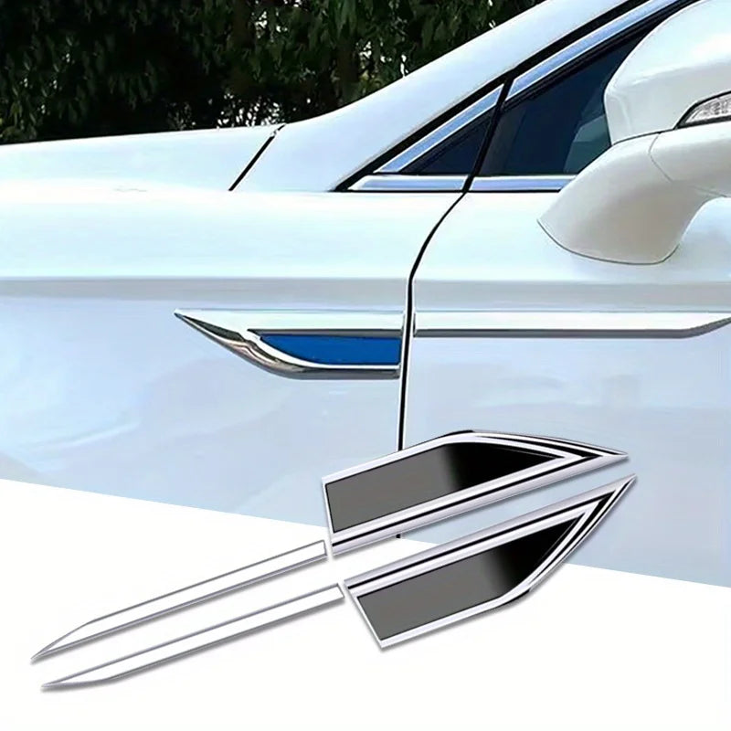 2PCS Set Body Protective Sticker Fender Side Blade Stainless