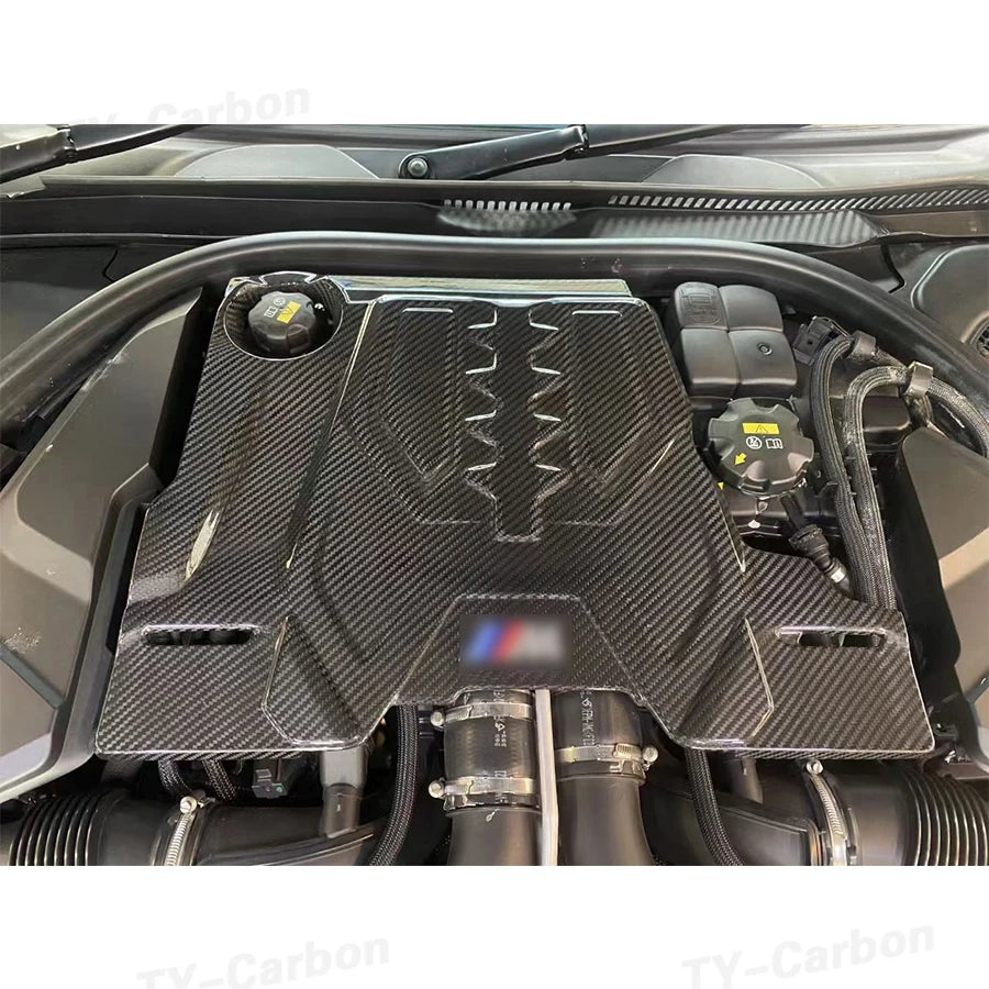 For BMW M5 F90 M8 F91 Dry Carbon Fiber Engine Cover F92 F93