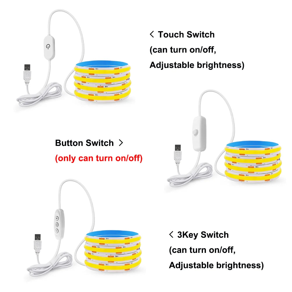 Cob Strip Touch Dimmer Switch Flexible Diode Tape 5V