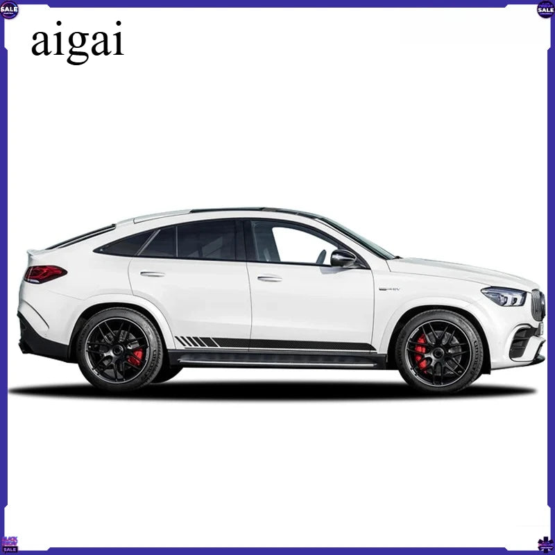 For Mercedes Benz A C E Door Side Stripes Skirt Sticker Decal