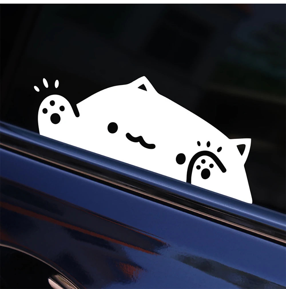 Cat Sticker Kitten Knocking On Window Cute Personality Body