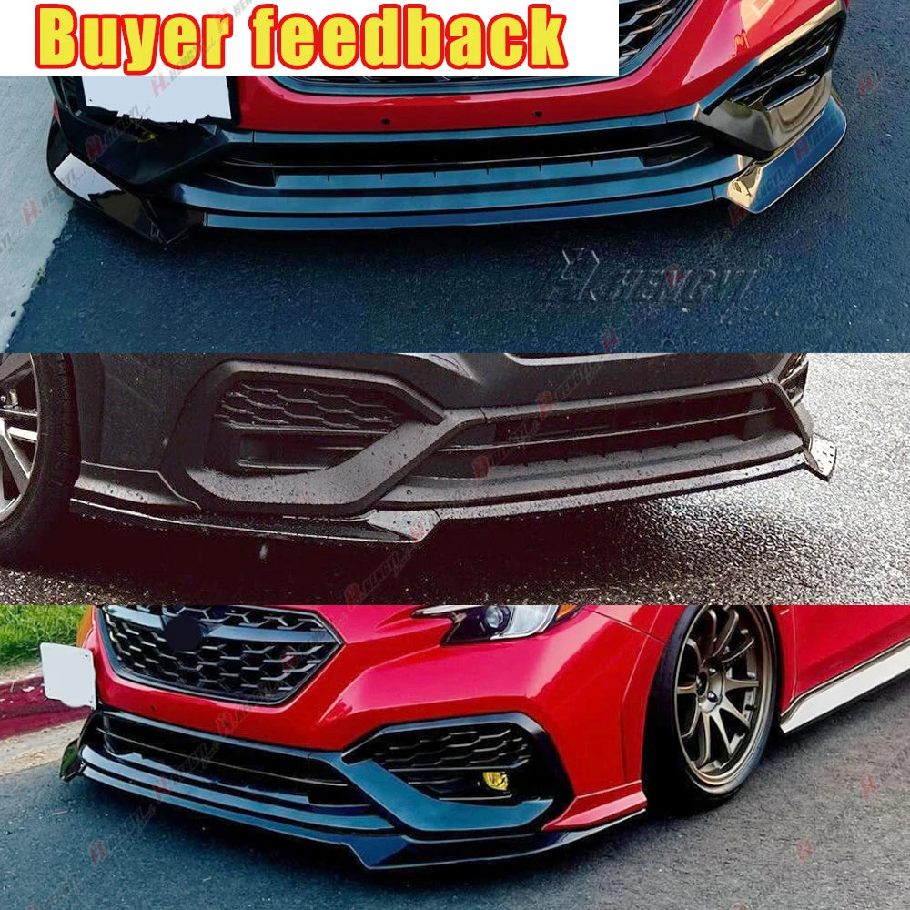 For Subaru Wrx 2022 2023 2024 3PCS Front Bumper Splitter Spoiler